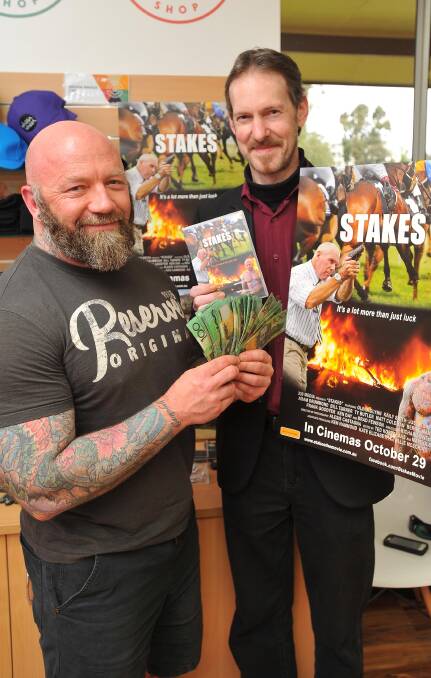 LOTS AT STAKE: Actor Ty Butler and associate producer Ken Hammond were in Wagga to thank the community for their involvement in Stakes. Picture: Kieren L Tilly