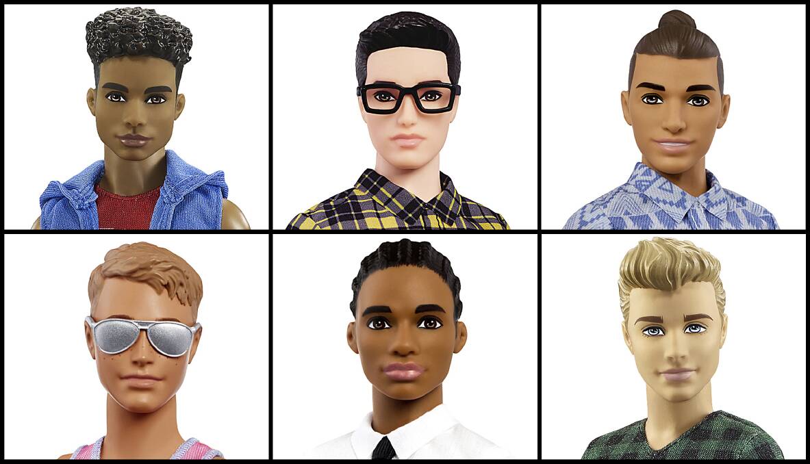 The new versions of Ken dolls include dad bods and man buns.