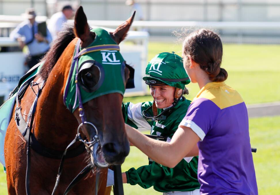 Kayla Nisbet will look to farewell race riding with one last win on Wagga mare Asgarda. Picture by Les Smith