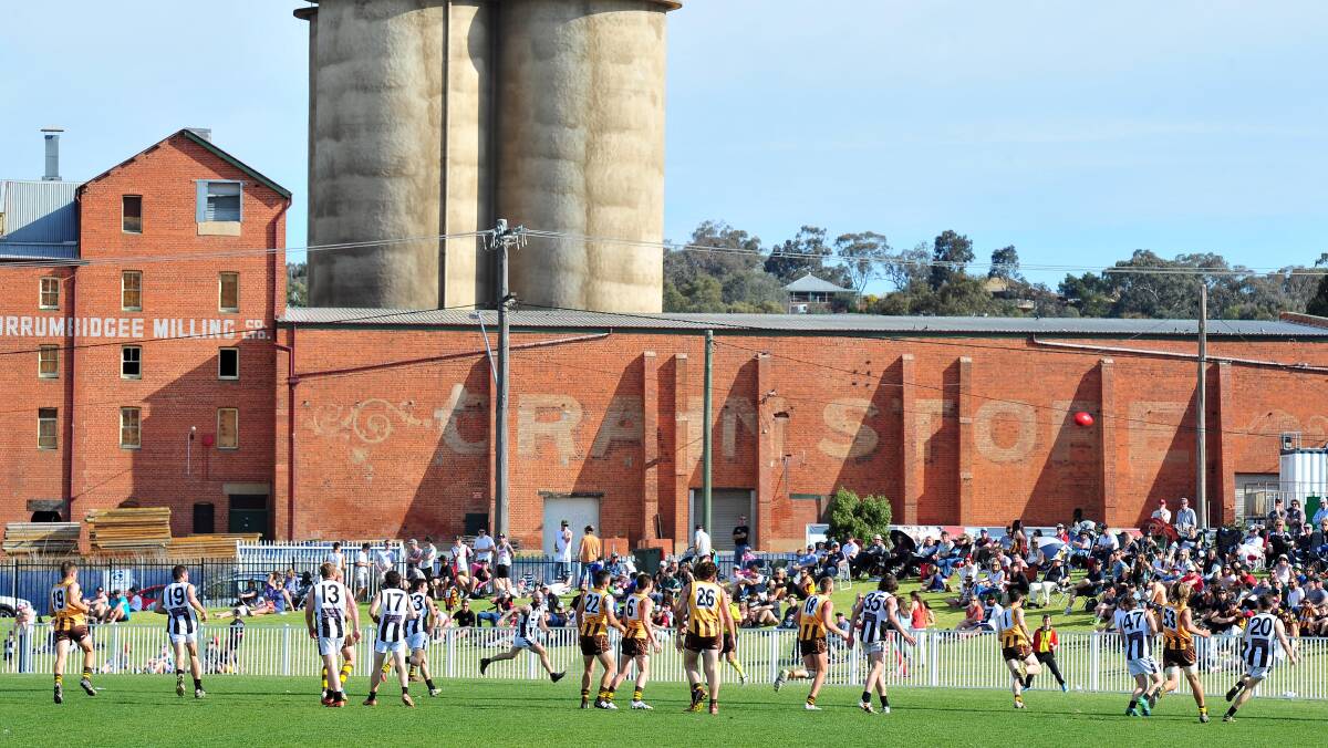 BACK AGAIN: A record crowd watched on as The Rock-Yerong Creek beat East Wagga-Kooringal in last year's Farrer League grand final. Picture: Kieren L Tilly