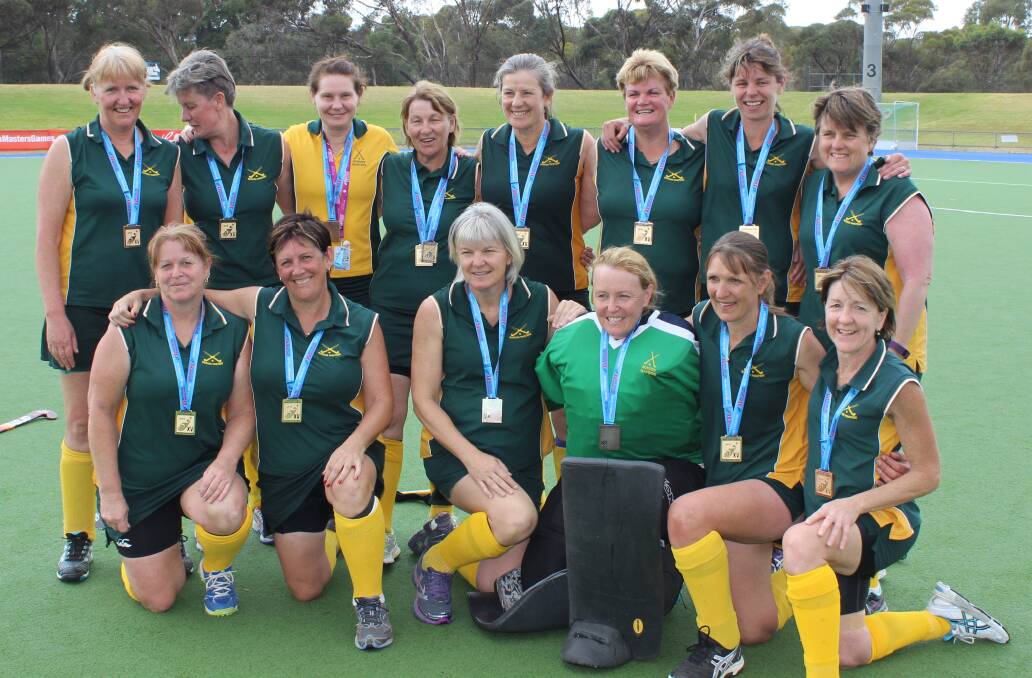 CHAMPIONS: (Back right) Cheryl Lamplough among team mates from the Border Masters 50s squad who took out the Australian Masters Games on Sunday.