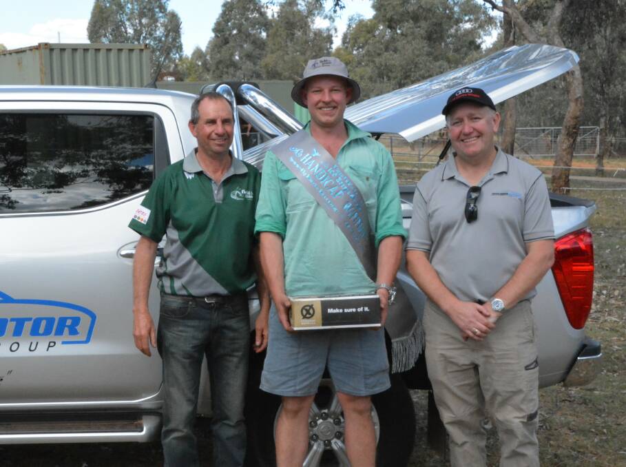 TOP EFFORT: The winner of Riverina Motor Group Wagga Wagga Field and Gameshoot - president Garry Brill, winner Jesse Munro and Dale Isaac from Riverina Motor Group. Picture: Contributed