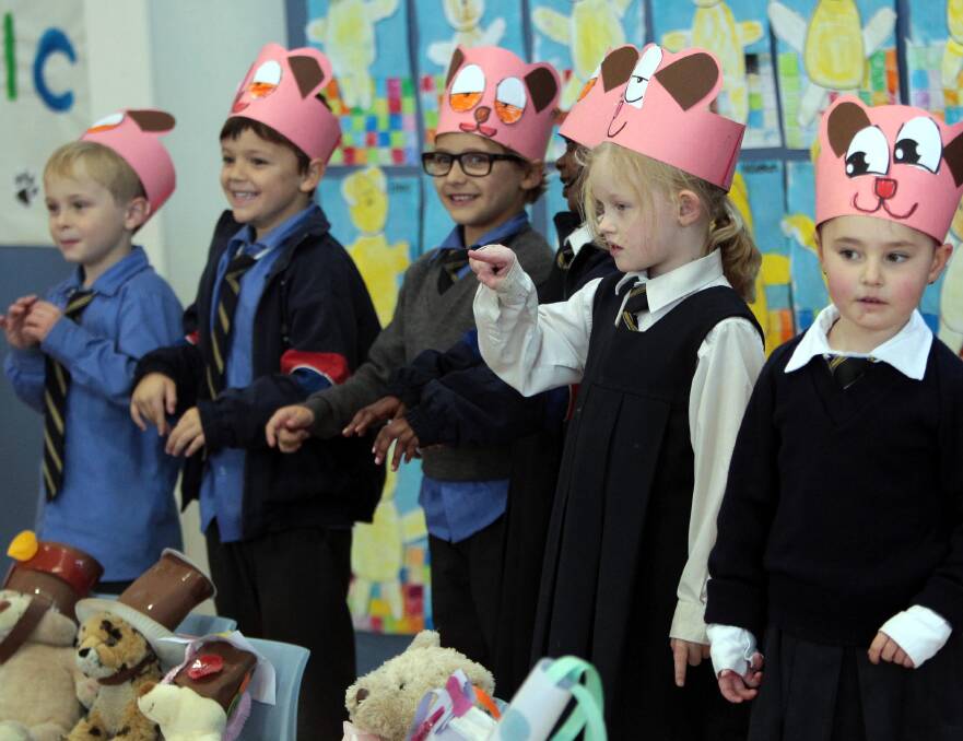 PICNIC TIME: Students from KT enjoy the Teddy Bears' Picnic at Henschke Primary School on Friday. Picture: Les Smith