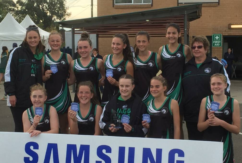 UNDER 13 REPS: Brooke Tilyard, Lucy McIntyre, Amy Leddin, Eliza Kelly, Georgia Hallam, Sophie Fawns, Sandra Donoghue, (front) Maddy Burkinshaw, Bridie Delahunty, Maddie Browning, Bridie Willis, Ruby Gillard came second place in Division 2. 