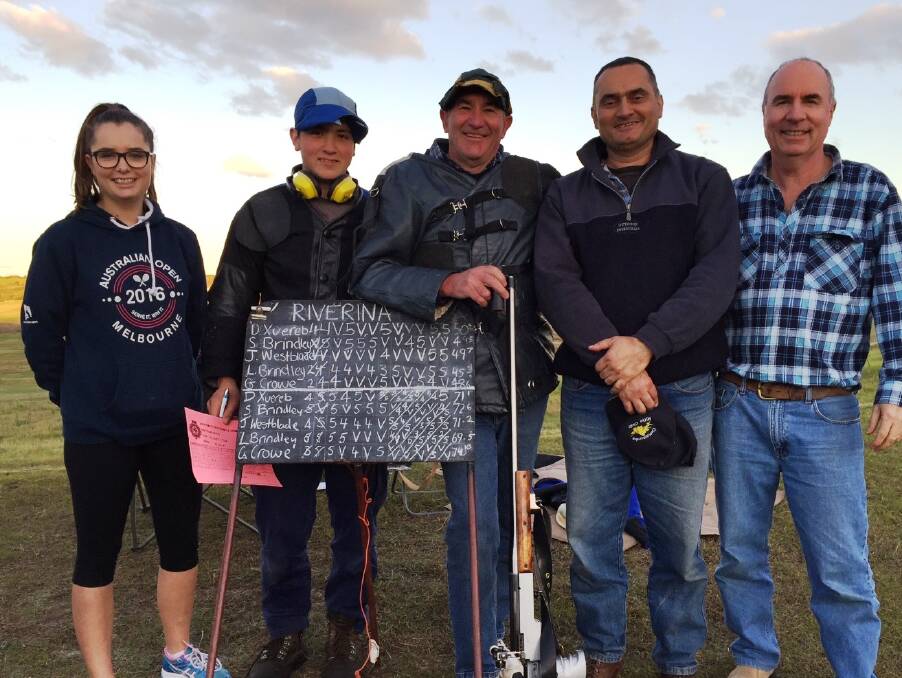 TEAM: The Riverina Team in Target Rifle event are Laura Brindley, Jeremy Westblade, Graham Crowe, David Xuereb and Scott Brindley.  