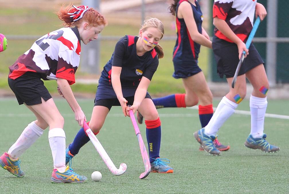 SPORT: Gemma Knowles in action during the under 13s state field hockey tournament for Wagga against Northern Sydney and Beaches 2. Picture: Kieren L Tilly