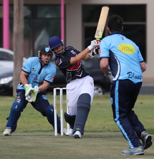 CRICKET: Michael Mitchell looks solid during the Twenty20 cricket at Bolton Park, between St Michaels and South Wagga at the weekend. Picture: Les Smith