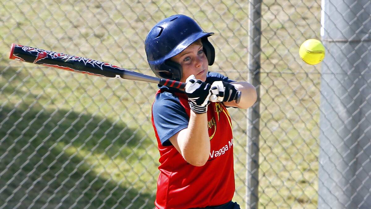 ON THE BALL: Todd Maiden hits the ball during the junior under 15 softball at French Fields in the game between Turvey Park Yellow (boys) vs Turvey Park Red (girls). Picture: Les Smith