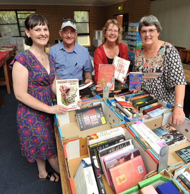 PLENTY ON OFFER: Among supporters of Wagga's Monster Garage Sale are, from left: Danielle Gamble, Bruce Durham, Janine Menzies and Robyn James.