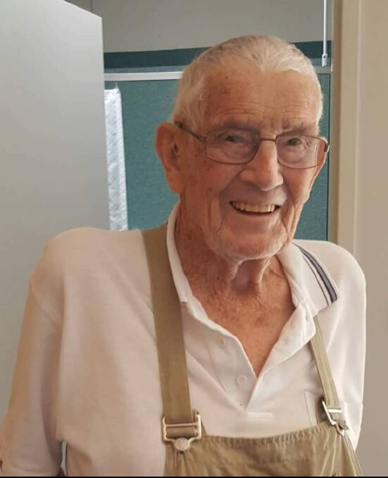 FAREWELL: OAM recipient and well-known community man Malcolm 'Mac' MacGregor, when he first inspected his new room at The Haven nursing home. Picture: Supplied 