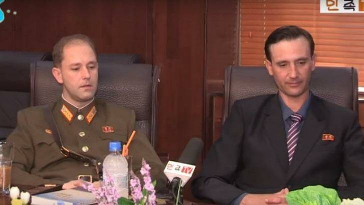James and Ted Dresnok in a video interview published by the US-based pro-Pyongyang news service Minjok Tongshin. Photo: Screegrab
