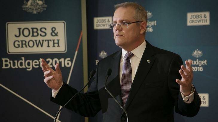 Treasurer Scott Morrison in the Budget lock up on Tuesday. Photo: Andrew Meares Photo: Andrew Meares