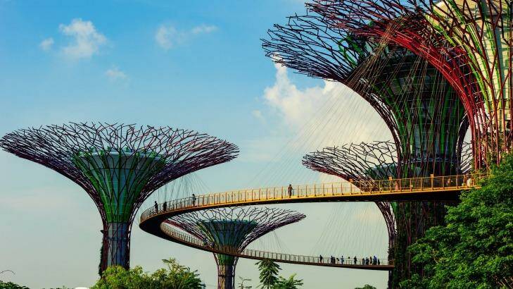 Stay three nights for the price of two at the four-star Hotel Miramar, close to the popular attraction Supertrees, in Singapore. Photo: TILT