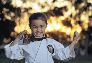 Star Wagga karate junior Hana Sawal has secured a place in the NSW representative team to contest the National Championships in August. Picture: Oscar Colman