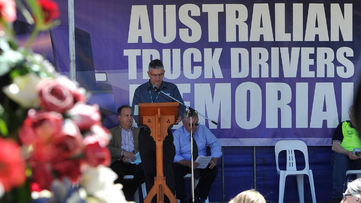 Australian Truck Driver's Memorial service ... Picture: Michael Frogley