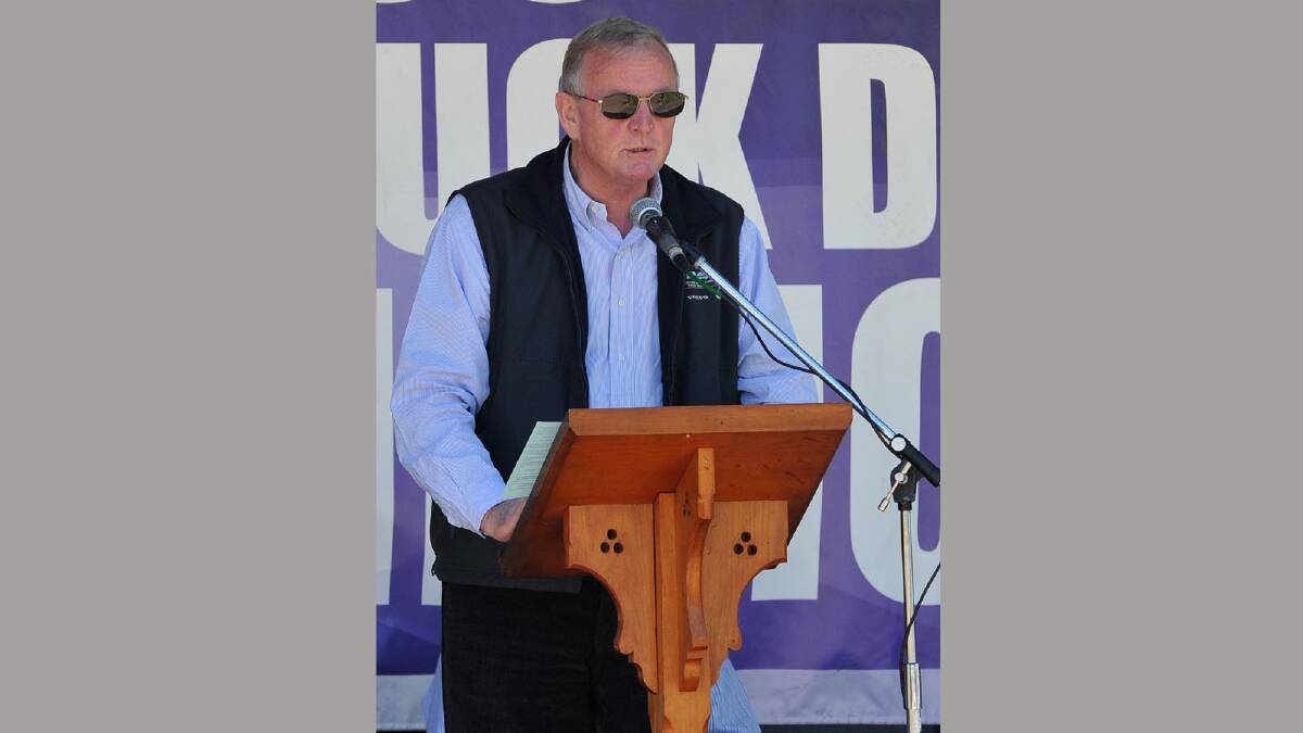 Australian Truck Driver's Memorial service ... Stuart St Clair, ATA CEO.Picture: Michael Frogley