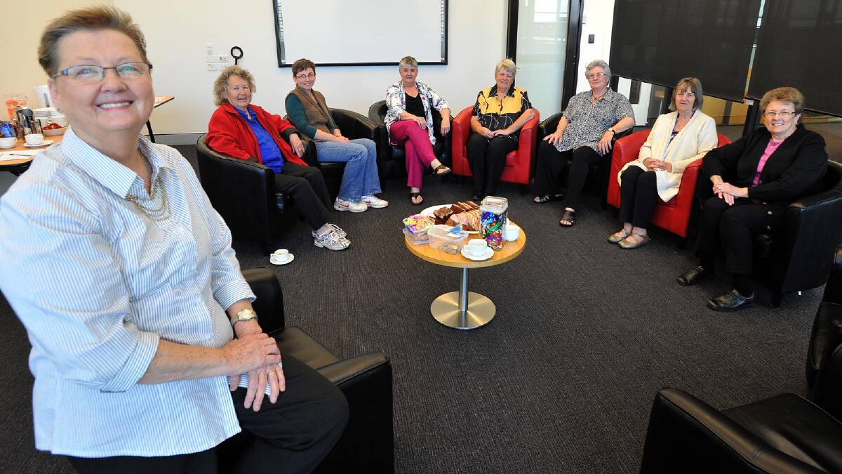 At Centacare’s monthly Grandparents Doing It Tough Support Group are leader Lyn Reilly (front), Elizabeth Den Heyer, Janet Moriarty, Marie Thommers, Denise Bridgett, Colleen Beale, Linda Ward and Neta Wolny. Picture: Michael Frogley