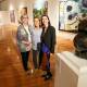 After a 125-year wait, the esteemed Wynne Prize featuring top landscape artworks has arrived at the Wagga Art Gallery. Pictured with the exhibits on Friday are gallery director Dr Lee-Anne Hall with local artist Julia Roche and WA artist Anna Louise Richardson. Picture by Les Smith