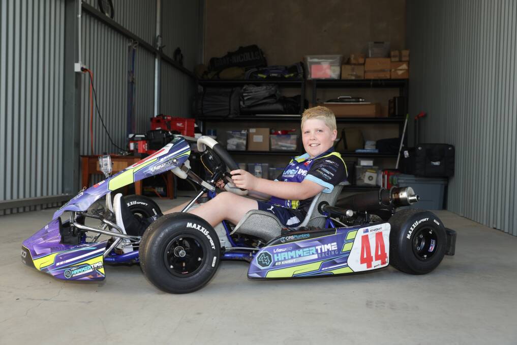 Knight will compete in the Karting NSW State Titles which are being held in Wagga across April 26-28. Picture by Tom Dennis