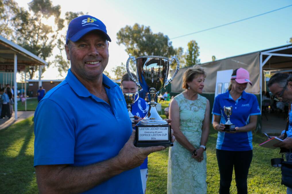 Wangaratta trainer Chris Davis with his first Leeton Cup. Picture by Kim Woods