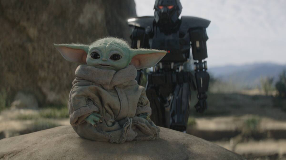 CUTE: Baby Yoda in The Mandalorian. 