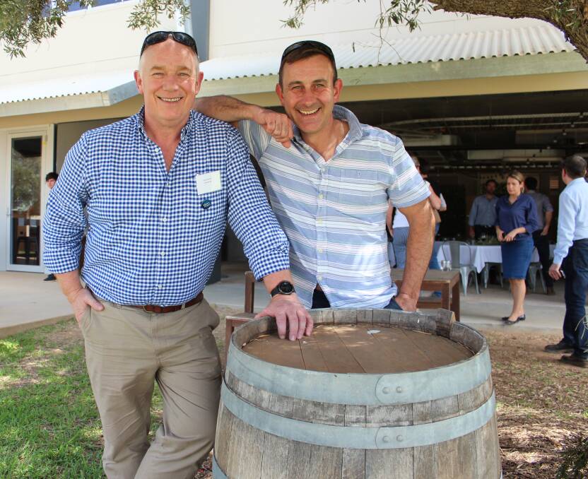NEW IN TOWN: Innovate UK's Calum Murray and Cropdesk founder David Trehane in Wagga during the agricultural tour. Picture: Emma Horn