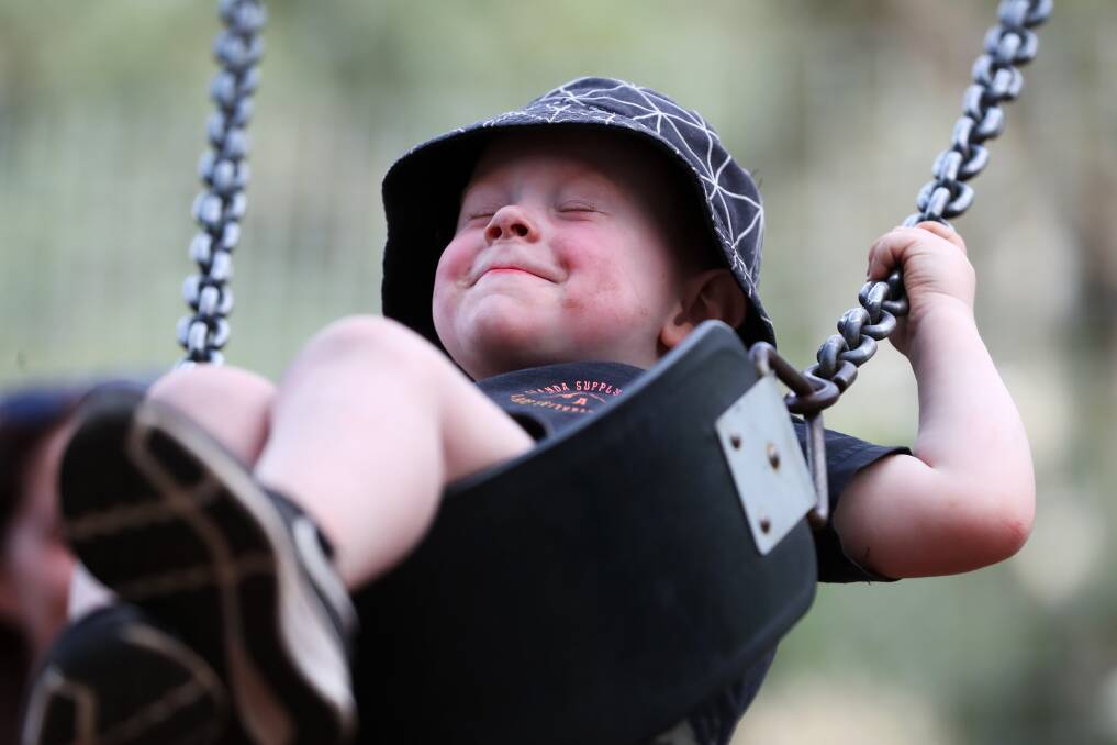 HAPPY DAYS: Our photographer Emma Hillier snapped Jackson Garner, 2, enjoying a day on the swings last week. 