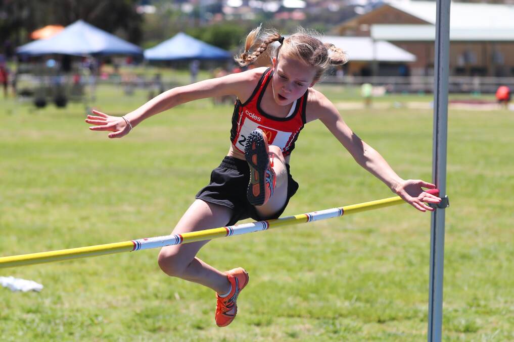 SPORT FAN: Sasha Curry, 8, shows her skills at the Wagga Little Athletics Carnival at the weekend. Picture: Emma Hillier