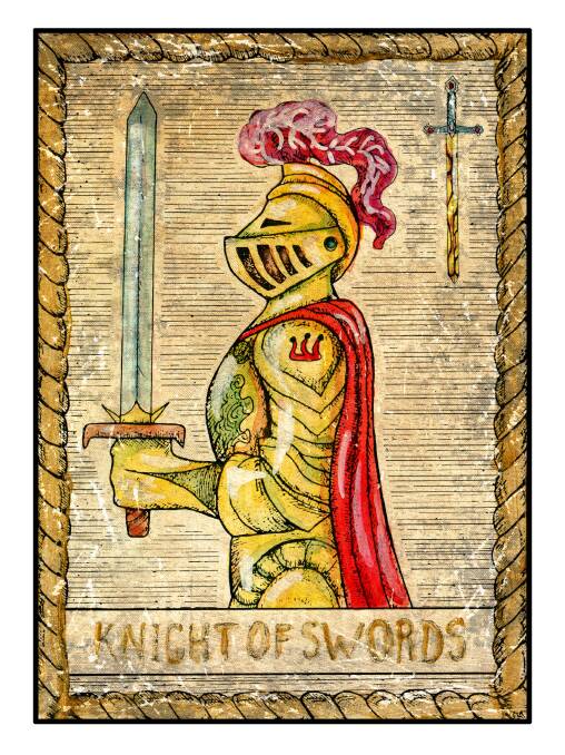Sagittarius: November 23 to December 21
Card: Knight of Swords
Thinking of going into battle Sagittarius? If this is the case and the cause is just than go for it, however it might be a good idea to be wary of aggression to avoid destructive outcomes. If you feel you have faced opposition through the year it may be time to put it all behind you and reconsider your options. Try not to become too concerned with one side of issues in the material world. There is a way out of any dilemma. Lift yourself above the ordinary, using your natural gifts to find a new perspective to expand your awareness. 
Angel Card: Jophiel: Your dreams are blooming more rapidly than you realise, still they need nurturing and patience.