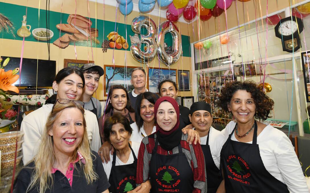 CELEBRATION: Nabiha Koriaty celebrates her store's 30th birthday with loved ones at the weekend.