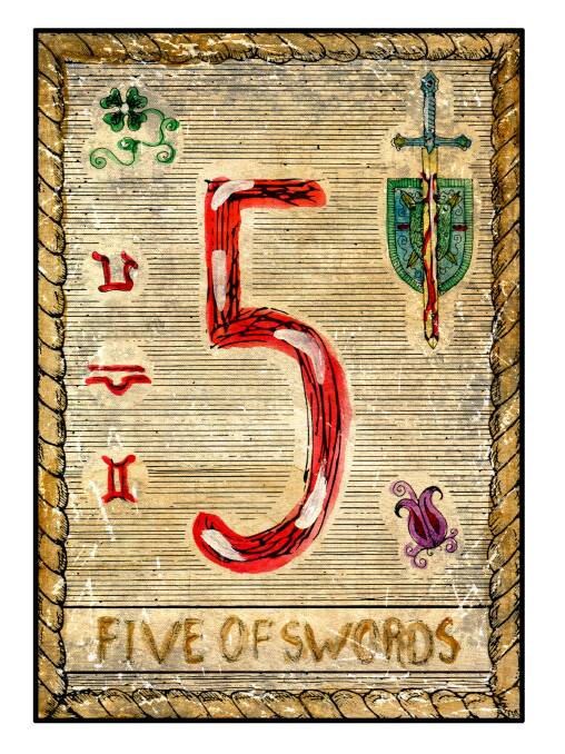 Aquarius: January 21 to February 19
Card: 5 of Wands. The struggles of life are not always easy so if you feel you have been battling away, wondering the purpose of it all The 5 of Wands is a card that can cause one to be somewhat perplexed and, in some cases, exhausted by continually competing for what you want. With patience and determination there is no reason not to achieve your goals, so don’t give up. If you feel there is one struggle after another taking place it may be time to be clearer with communication, so things can be viewed from all angles. The good news is, the struggles are only as big as you make them, and they are about to take a turn for the better. A word of advice here Aquarius, watch your financial dealings.
Angel Card: Sandalphon: Victory will be yours. Have Faith.  