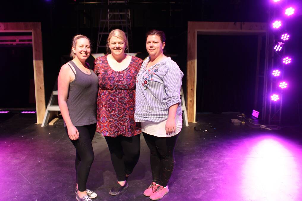 THE BACKSTAGE CREW: Sophie McKellar, Angela Boulton and Joelene Green have all spent countless hours making sure the show is perfect for opening night. Picture: Annie Lewis 