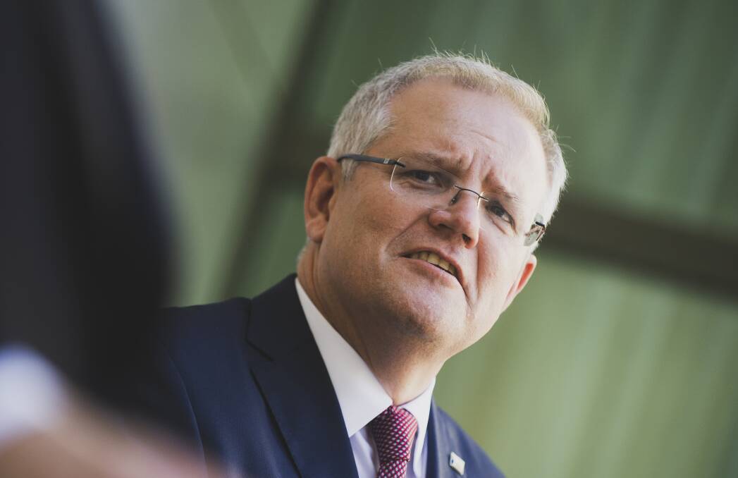 Prime Minister Scott Morrison in Canberra on Friday. Picture: Dion Georgopoulos