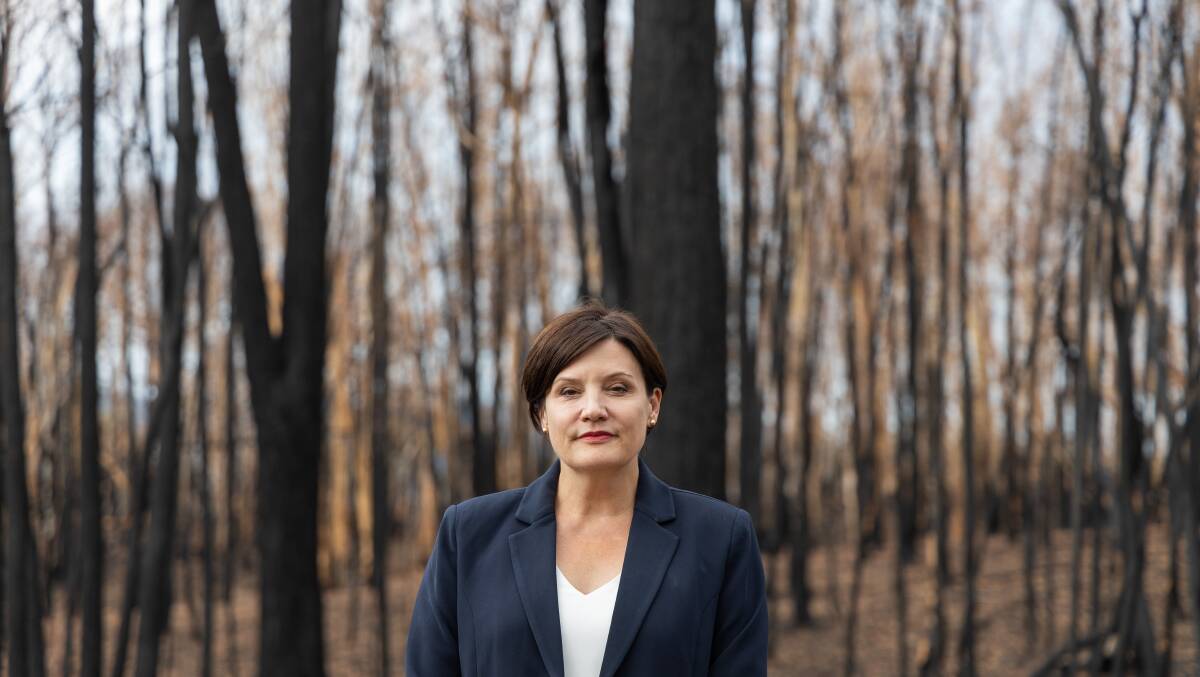 REBUILD CALL: NSW Labor leader Jodi McKay on a visit to the burned out Snowy Valleys region.