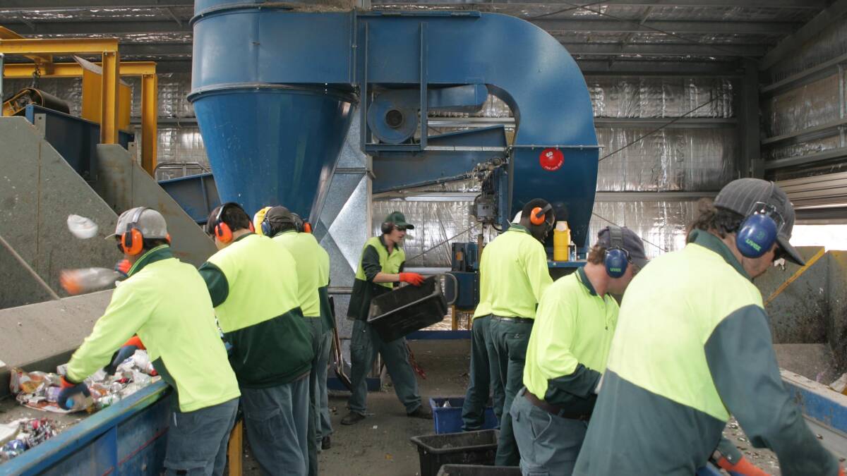 Workers at Kurrajong Recyclers.