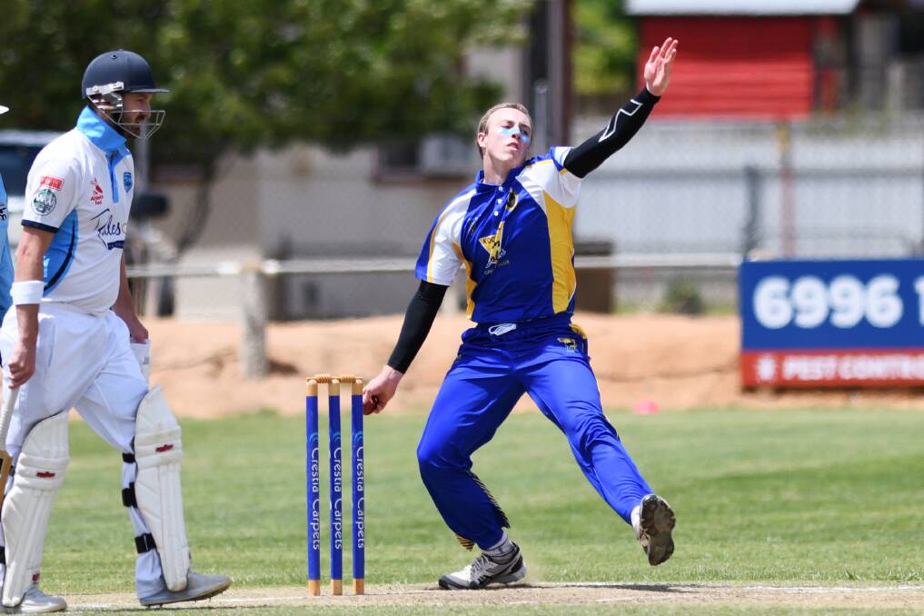 FORM: Kooringal Colts bowler Damien Wells about to bowl during the loss to South Wagga at Harris Park on Sunday.