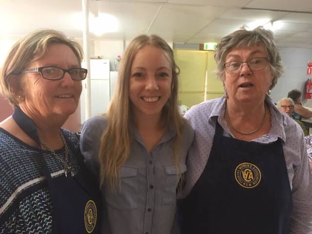 OCCASION: Euberta members Cheryl Jeffree, Sara Hodges and Chris Edyvean catch up with each other at the Riverina Group's Handicraft and Land Cookery Day. 