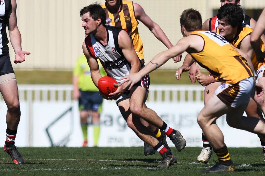TOUGH DAY: North Wagga co-captain Cayden Winter tried his best to put a spring in the Saints' step on the weekend.