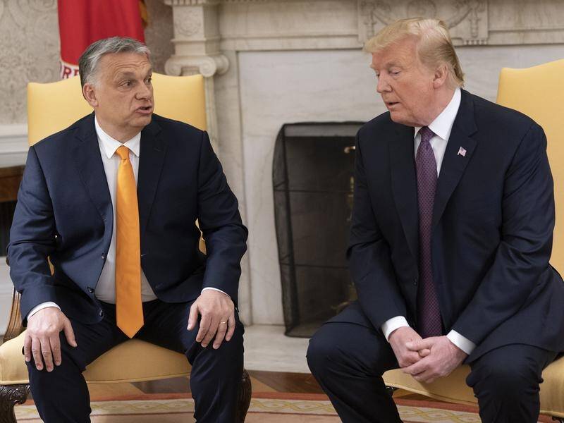 Senior US lawmakers criticised Viktor Orban's (L) visit to the White House last week.