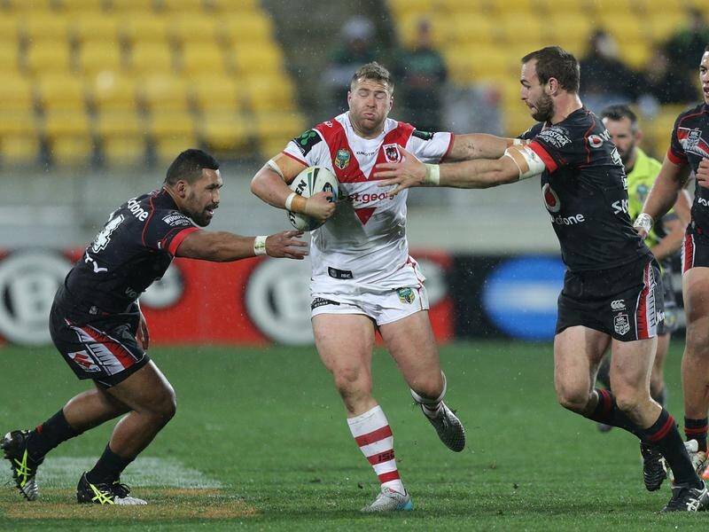 Trent Merrin will wear Dragons colours for the first time since 2015 against Souths in Mudgee.