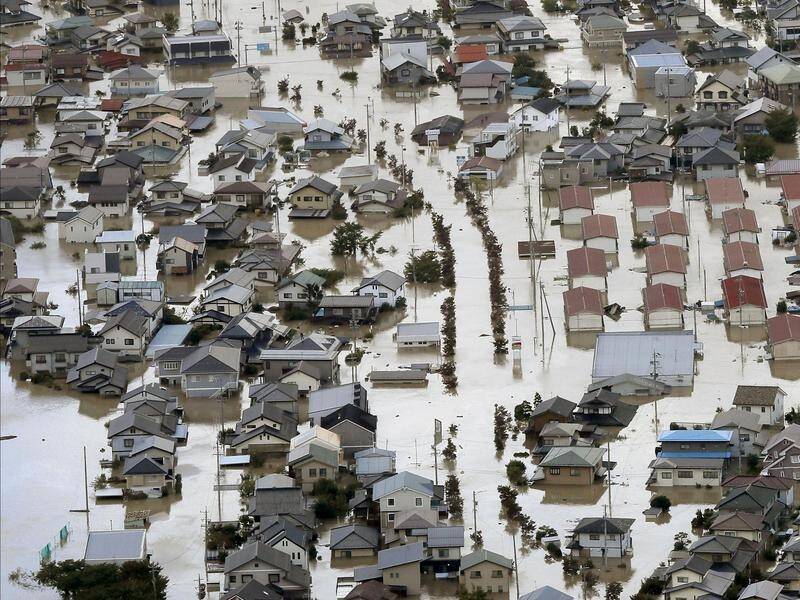 Rescue efforts for people stranded in flooded areas are underway after a typhoon lashed Japan.