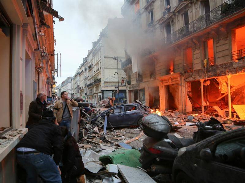 A massive gas explosion in central Paris has torn apart a bakery and shattered nearby shopfronts.