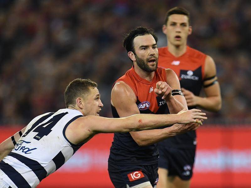 Jordan Lewis has played 43 games for Melbourne since moving from Hawthorn after the 2016 season.