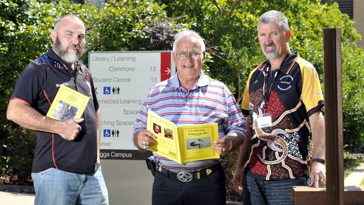 SECURE FUTURE: (Left) Ray Woods and (right) Mark Sadleir are looking forward to learning the Wiradjuri language under the guidance of respected Wagga Aboriginal elder Dr Stan Grant. Picture: Les Smith
