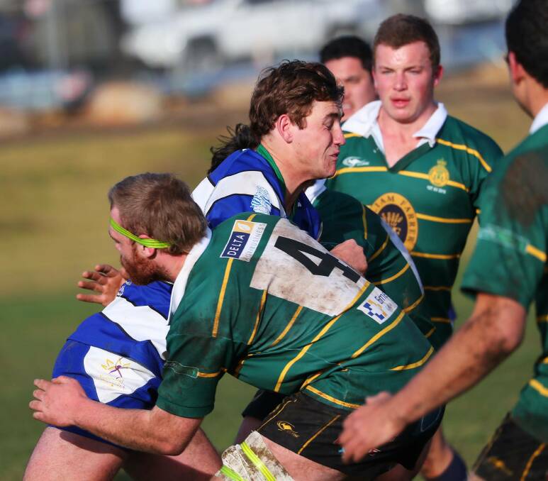 BATTLE: Ag College 95 defeated Wagga City 12 in Southern Inland Rugby Union on the weekend. 