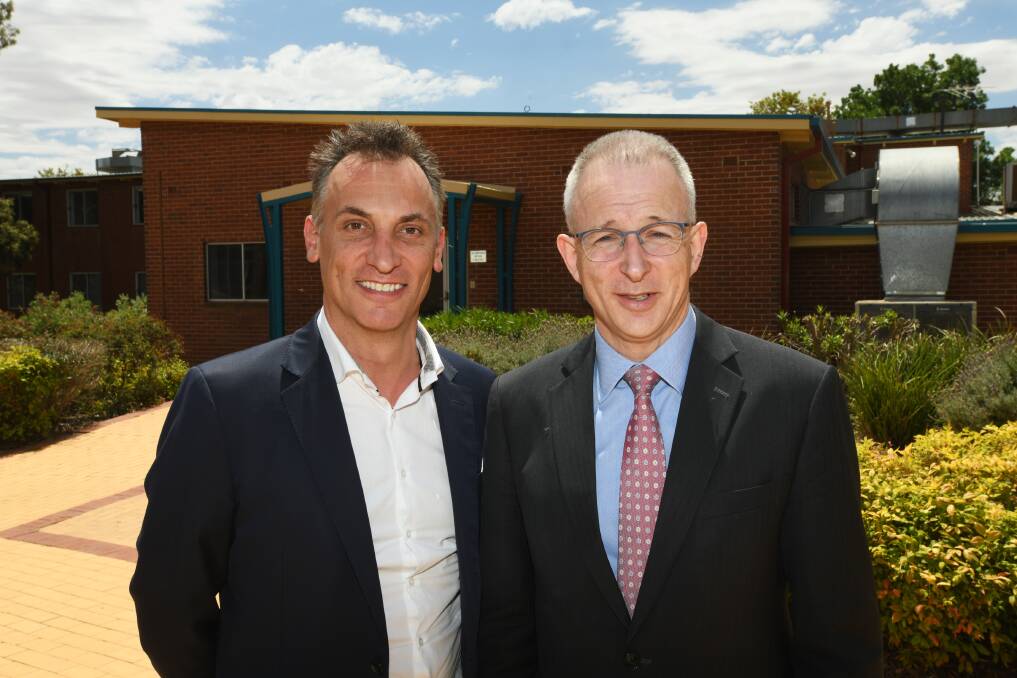 ACM owner and executive chairman Antony Catalano and Communications Minister Paul Fletcher in Wagga in November.